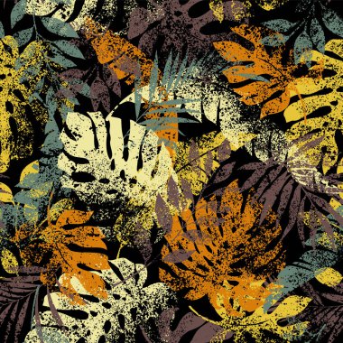 Güzel tropikal bitkilerin kusursuz deseni,