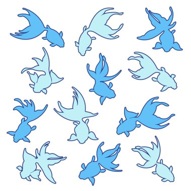 Japon tarzı ve zarif Japon balığı koleksiyonu.,,