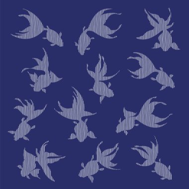 Japon tarzı ve zarif Japon balığı koleksiyonu.,,