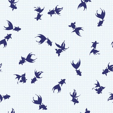 Japon tarzı ve zarif Japon balığı deseni.,