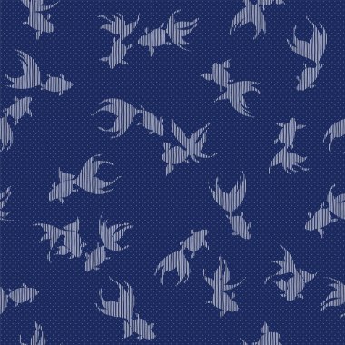 Japon tarzı ve zarif Japon balığı deseni.,