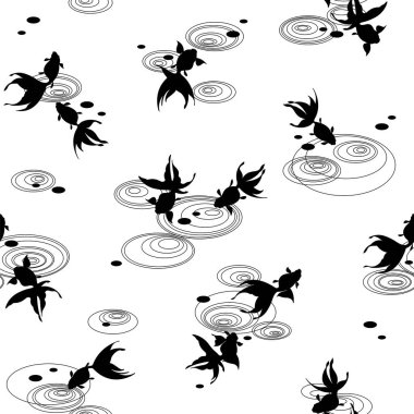 Güzel ve zarif japon balığı arması deseni.,