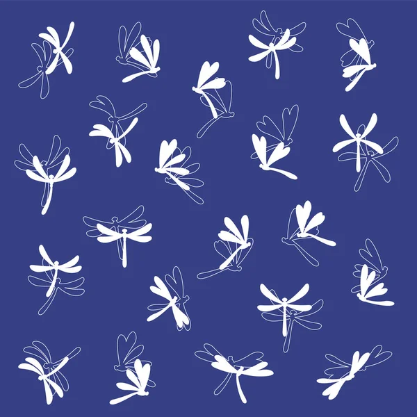 Llustration Material Collection Simple Dragonfly — Vettoriale Stock