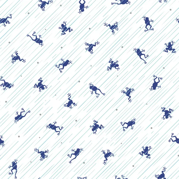 Simple Japanese Frog Rain Seamless Pattern — Stok Vektör
