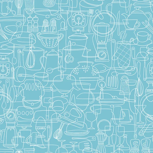 Illustration Motif Sans Couture Des Outils Utilisés Dans Cuisine — Image vectorielle