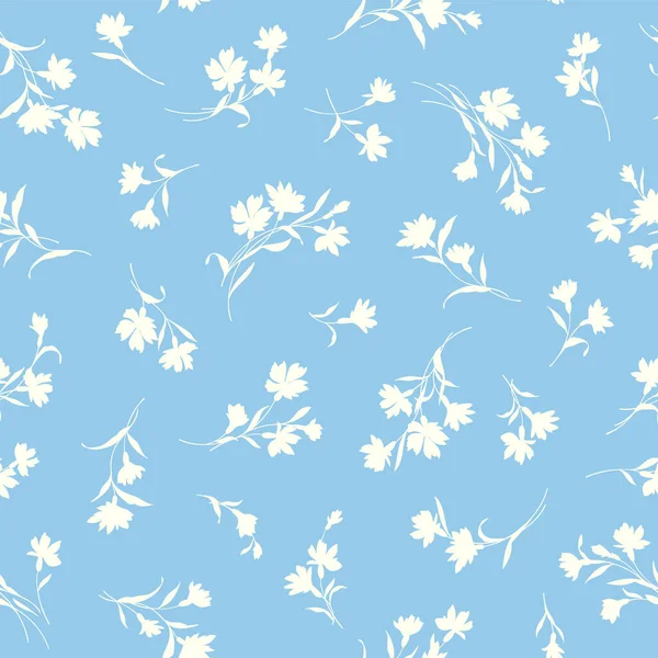 Seamless Beautiful Flower Illustration Pattern — Stock Vector