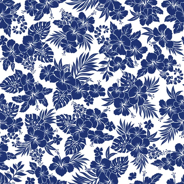 Belle Fleur Tropicale Motif Végétal Sans Couture — Image vectorielle