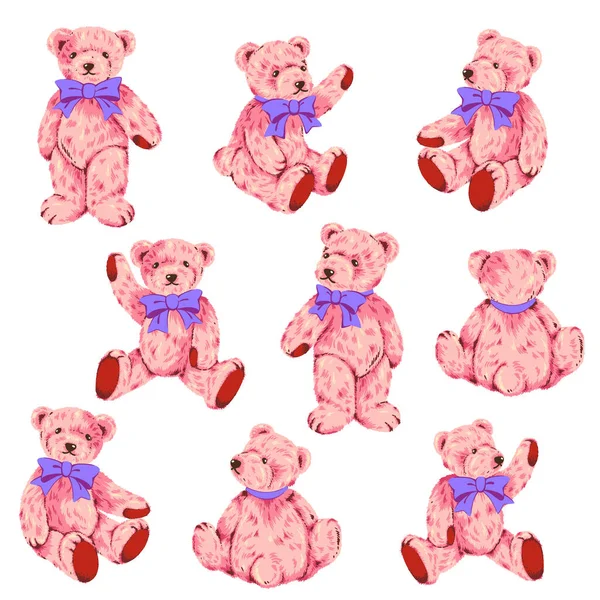 Cute Bear Vector Illustration Collection — Stock Vector