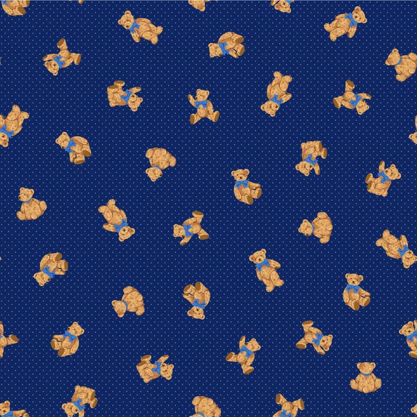 Seamless Pattern Cute Bear Illustration — Stock Vector