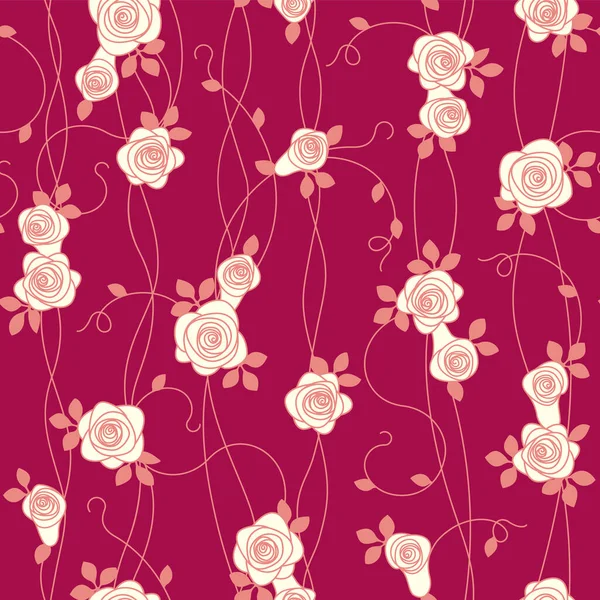 Simple Rose Pattern Drawn Beautifully Abstractly — ストックベクタ