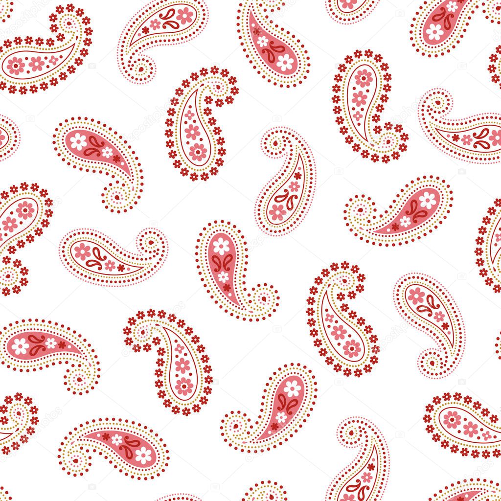 Cute and simple paisley seamless pattern,