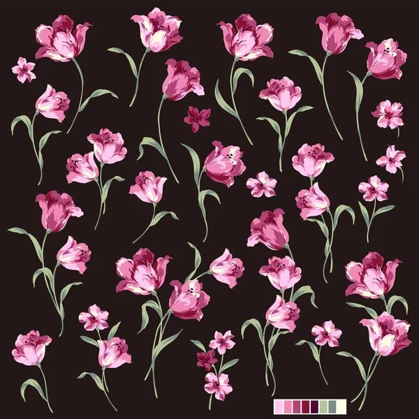 Beautiful Tulip Flower Material Collection — Archivo Imágenes Vectoriales