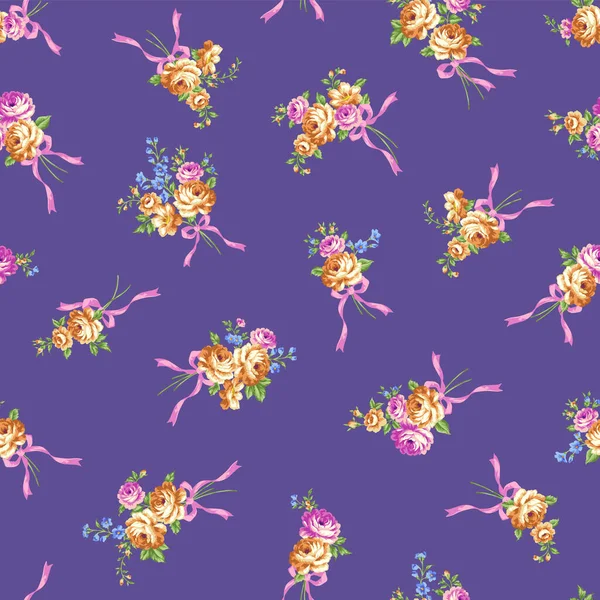 A beautiful rose bouquet made into a seamless pattern,