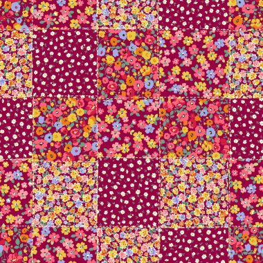 Şirin çiçek desenlerinin basit bir yaması.,