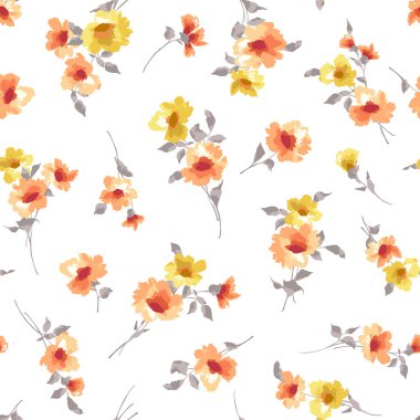 Güzel çiçek illüstrasyon materyali koleksiyonu,