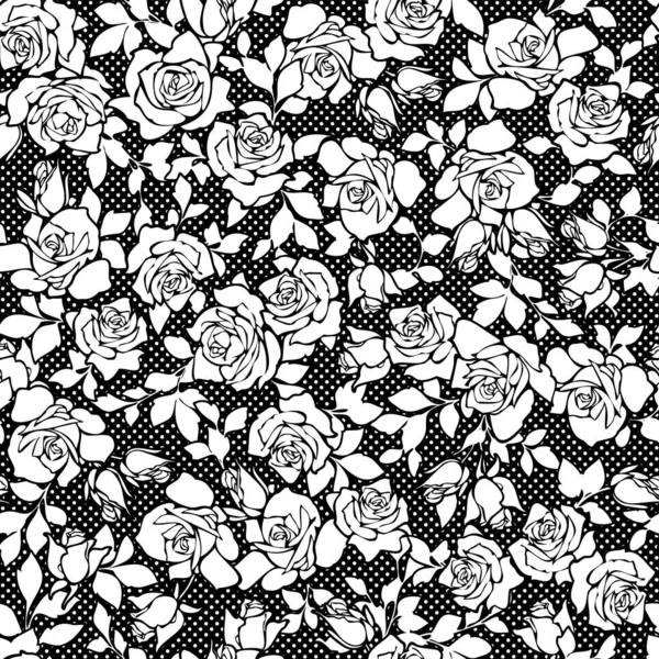 Modèle Sans Couture Avec Beau Bouquet Roses — Image vectorielle