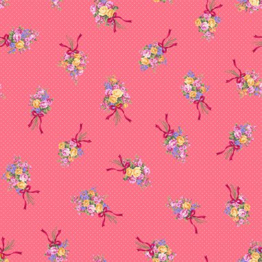 A beautiful rose bouquet made into a seamless pattern,