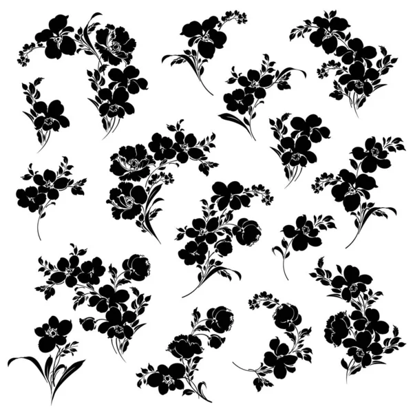 Beautiful Flower Illustration Material Collection — Stock Vector