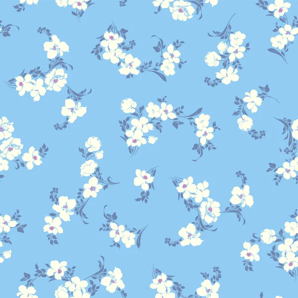 シームレスで美しい花のイラストパターン — ストックベクタ