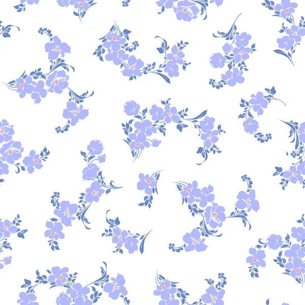 Sömlös Och Vacker Blomma Illustration Mönster — Stock vektor