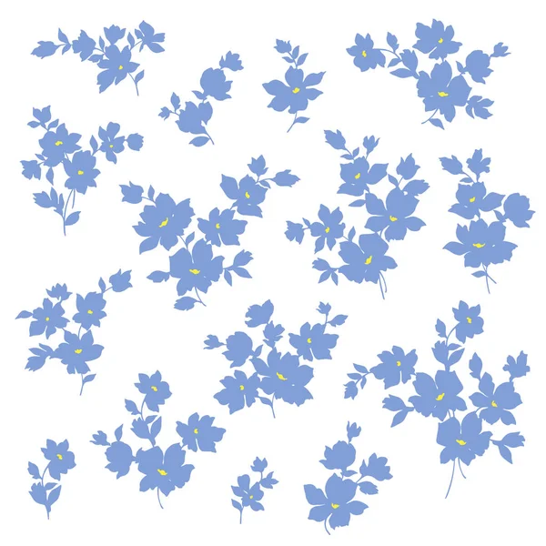 Gyönyörű Virág Illusztráció Anyag Gyűjtemény — Stock Vector