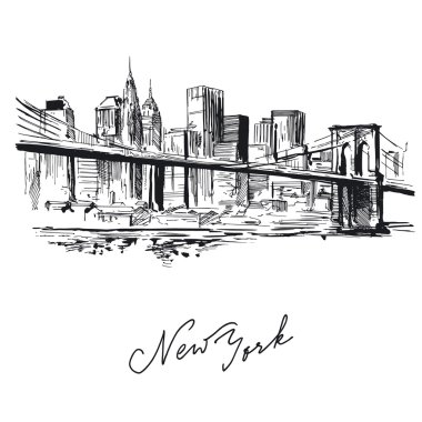 New york - elle çizilmiş metropolis