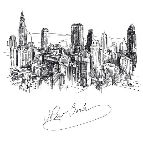 New york - hand drawn metropolis Vector Graphics