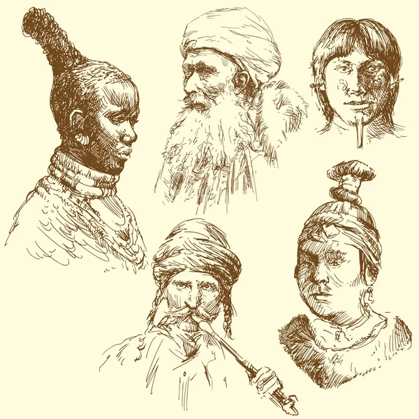 Diversidad humana, razas humanas — Archivo Imágenes Vectoriales