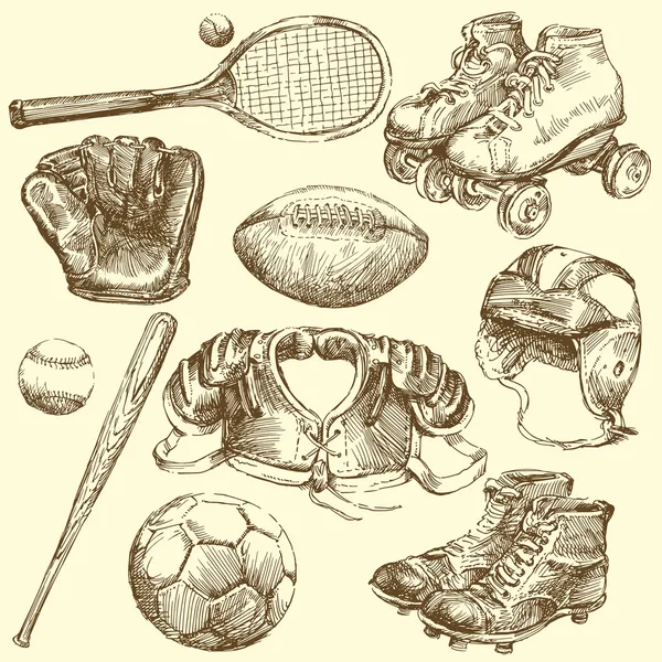 Équipement de sport vintage — Image vectorielle