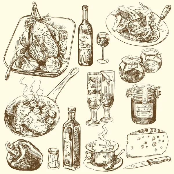 Сбор продуктов питания Стоковая Иллюстрация