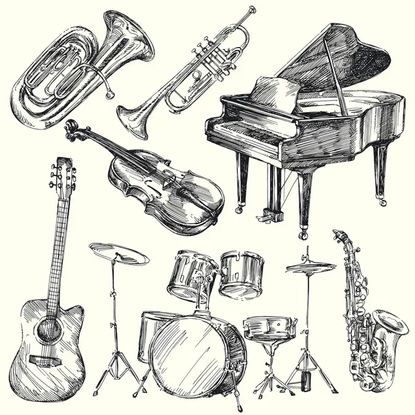 Instrumentos musicais Ilustração De Stock