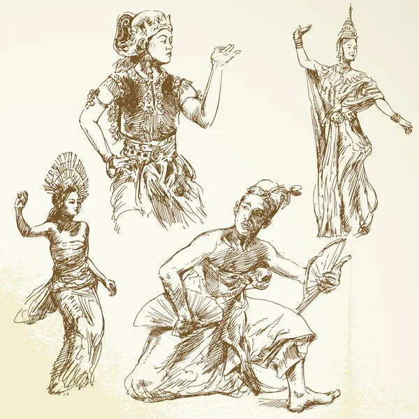 Oryantal dansçılar — Stok Vektör