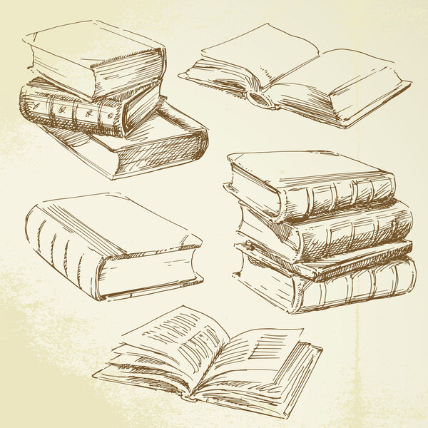 Книги рисованные вручную
