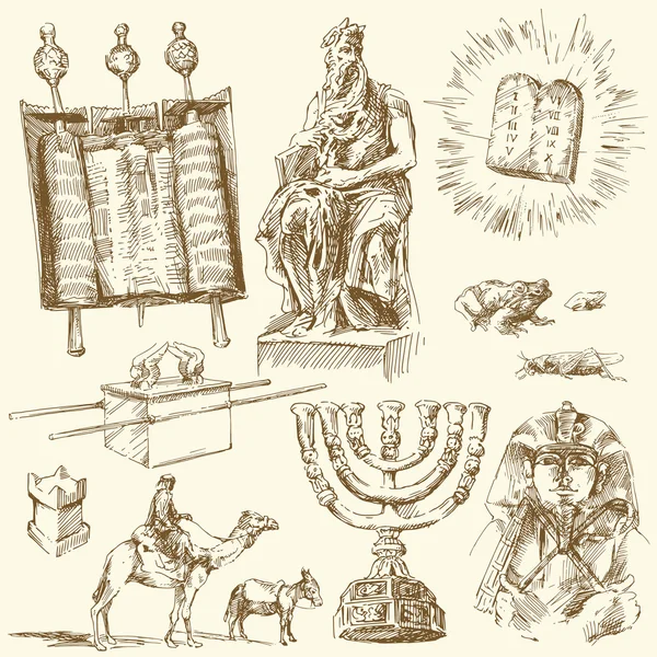 Biblia - colección dibujada a mano — Archivo Imágenes Vectoriales