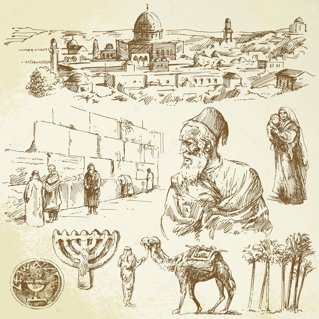 Jerusalem - hand drawn set