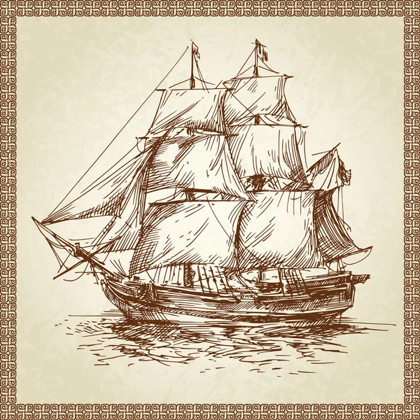 Segelschiff — Stockvektor