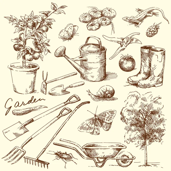 Outils de jardinage — Image vectorielle