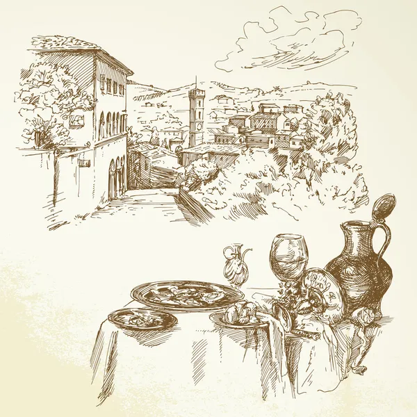 Toskana, şarap - el çekilmiş koleksiyonu