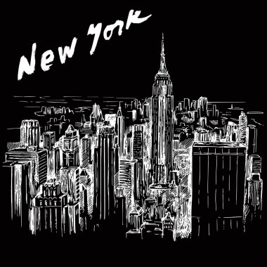 New york - elle çizilmiş şekil
