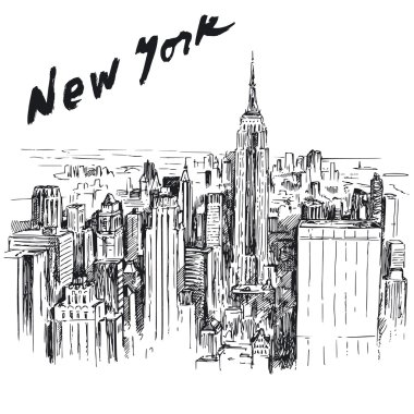 New york - elle çizilmiş şekil