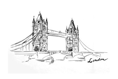 Londra - elle çizilmiş Köprüsü