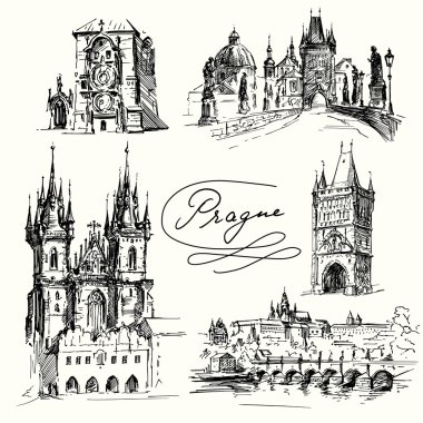 Prague - hand drawn illustration