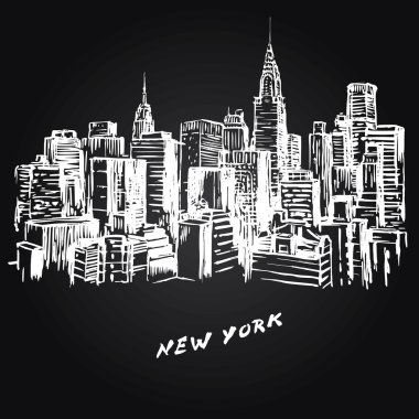 New york - elle çizilmiş şekil