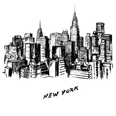 New york - elle çizilmiş şekil