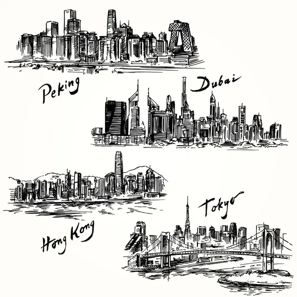 Tokio, peking, hong kong, dubai — Stockvector