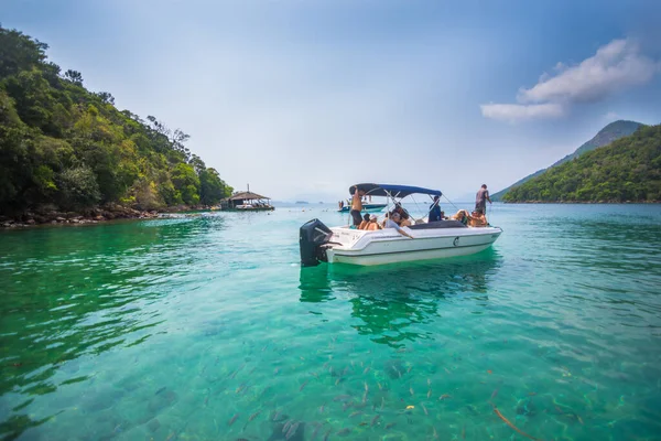 Vista Hermosa Laguna Verde Lagoa Verde Ilha Grande Angra Dos — Foto de Stock