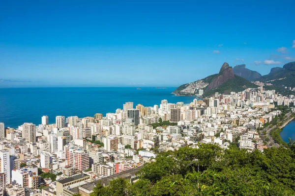 Cityscape Ipanema Leblon Neighbhoods Viewpoint Cantagalo Hill Rio Janeiro Brazil — стоковое фото