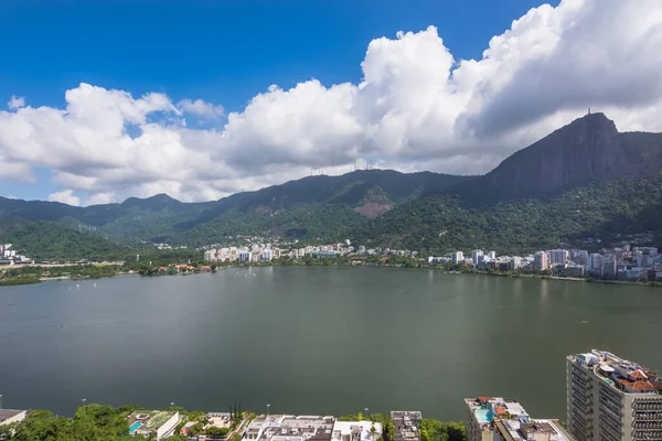 Vista Della Laguna Lagoa Rodrigo Freitas Laguna Rodrigo Freitas Punto — Foto Stock