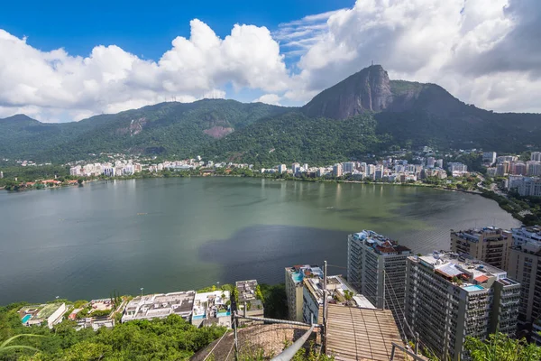 Pohled Lagou Rodrigo Freitas Rodrigo Freitas Lagoon Pohledu Parque Catacumba — Stock fotografie