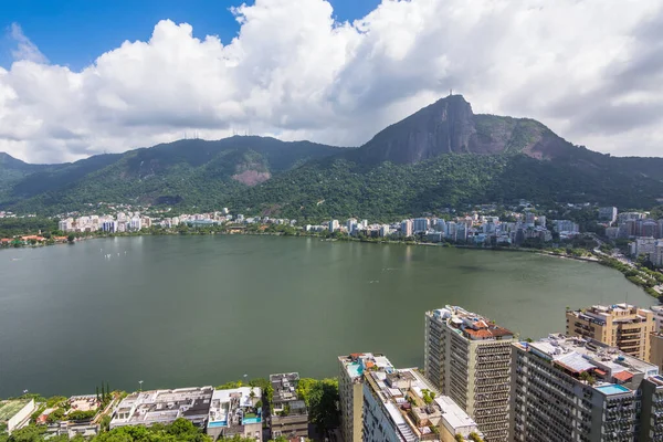 Pohled Lagou Rodrigo Freitas Rodrigo Freitas Lagoon Pohledu Parque Catacumba — Stock fotografie